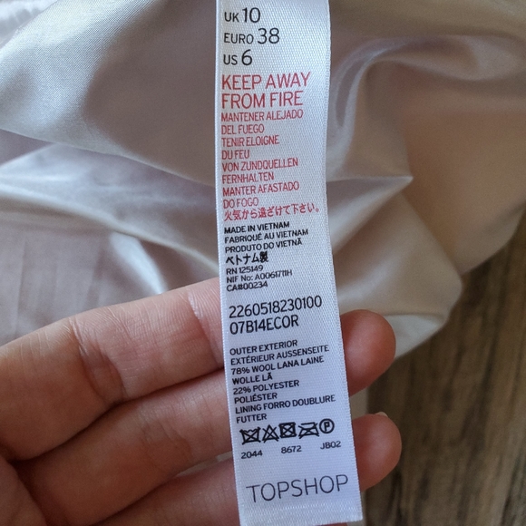 Topshop Boiled Wool, Long Coral Coat - Picture 6 of 6